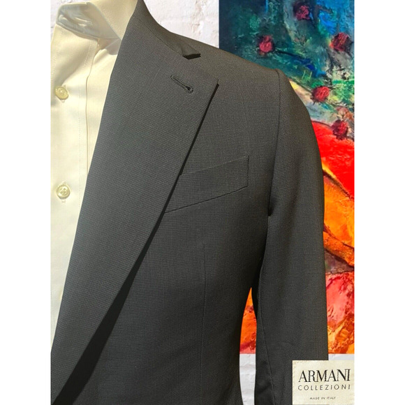 Armani Collezioni 40R 33x29 Gray Italian Designer 2 Piece Suit Quality - Picture 3 of 15